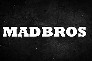 Hot girl with big ass bent over in laundry room, fucked doggystyle by two monster cocks