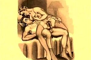 Vintage Erotic Drawings in Retro Style