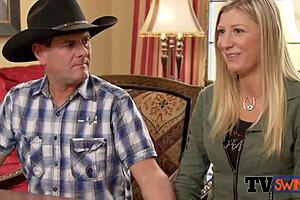 Horny southern couple engages in detailed foreplay, including blowjobs and oral sex, in the backyard with swingers