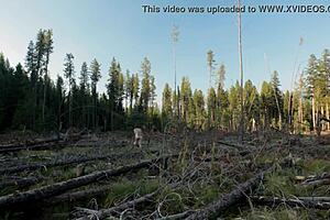 naked girl masturbating in the forest?