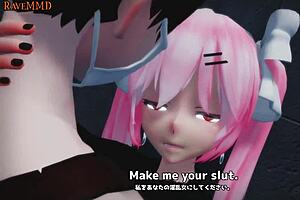 The cute vampire sucked and creampied in this 3d anime