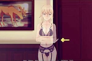 Bound lesbian fingering in prank adventure game