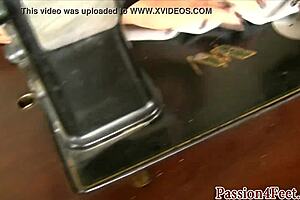 outdoor foot babe plays with european fetish shoes