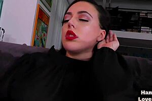 glamorous goddess sucks cock, fingers herself