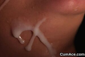 Feisty Hottie Receives Jizz Shot On Her Face While Sucking All The Cum