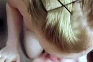 Amateur ex-girlfriend takes big cum shots on her face.