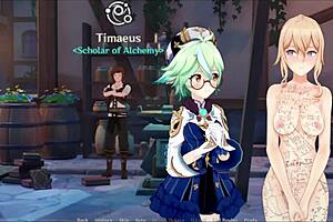 Bound lesbian fingering in prank adventure game