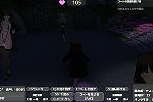 Secretly exposing under naked coat in public outdoor anime hentai