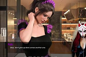 kate in cosplay maid outfit from the game