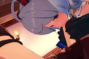 bell says to ganyu, 'let's explore this genshin impact 3d hentai cartoon together, it's so exciting.'