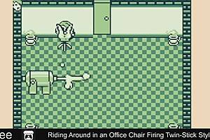 riding office chair firing twin-stick style