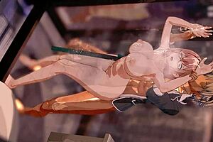 Tsukishiro Yanagi moans in doggystyle! Bent over and taking it hard!