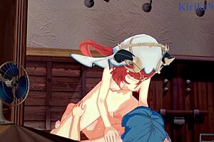 Sara kujou says intense sex with nilou and xingqiu in genshin impact hentai.