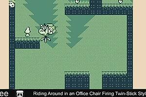 riding office chair firing twin-stick style