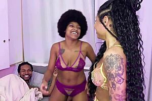 João Fucks Girlfriend And Mistress Together In Vicky Menage