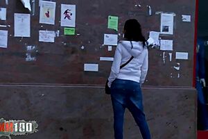 pick up busty tattooed milf for street fuck