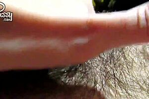 i'm masturbating my big hairy clit, it's so sticky and huge