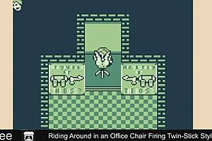 riding office chair firing twin-stick style