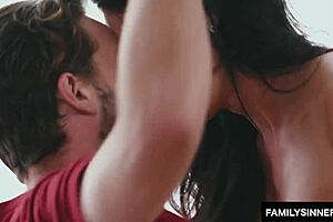 Milf gets cum on tits from young dude!