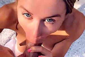 Passionate blonde in fishnets gets ass to mouth fucked and creampied in the woods