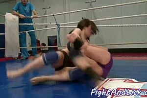 Busty European Lesbians Wrestle with Fingering and Masturbation