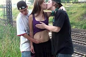 just watched this blonde teen 18+ get banged in a wild public street orgy