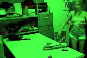 flexible teen caught shoplifting gets pleasured by security officer