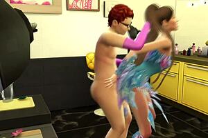 Dexter's x-ray glasses reveal everyone's naked bodies in the sims 4 world. Exposing big tits and intimate details.