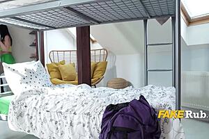 limp dick boyfriend catches girlfriend with another girl in dorm and gets hard 😏