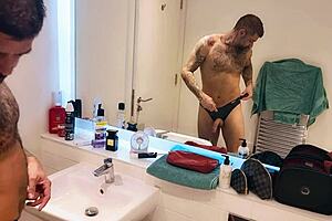 dirty's getting all horny in the bathroom