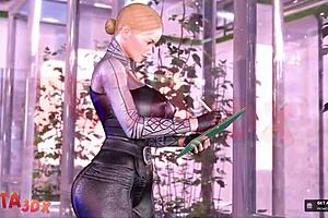 Can you believe this futa shoving her huge cock in?