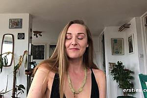 Amateur Sarah experiences an intense quivering orgasm through solo masturbation