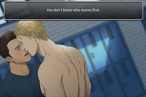 Ian kisses two hunks and masturbates to the memory.