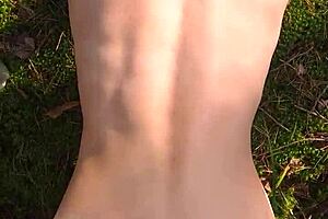 Perfect body girl gets cum in her ass outdoor!