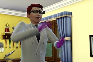 Dexter's x-ray glasses reveal everyone's naked bodies in the sims 4 world. Exposing big tits and intimate details.