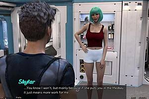 Stranded Doctor Gets Blowbang From Huge Cocks In Space