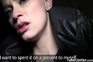 Shorthaired Beauty Fucks Outdoors In POV Exhibitionist Scene.