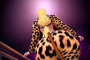 Curvy Mature Kiki Walks with Huge Sexy Boobs in 3D Cartoon