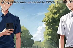 latina bimbo nympho stepmom blows two teen boys in this curvy cartoon scene