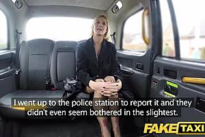 Fake taxi driver stretches mature milf’s big pussy lips wide open in raw POV.