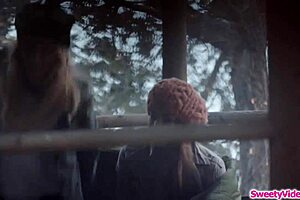 Blonde Runaway Chick Eats Brunette BFF's Pussy with Oral and Face Sitting