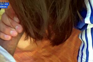 bent over couple in bedroom, huge cowgirl riding to orgasm and cum in mouth?