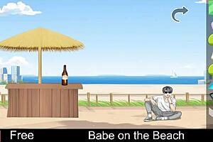 babe relaxes on the beach