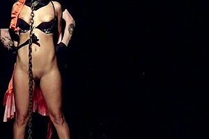 tanned slut getting flogged hard in bondage 😈