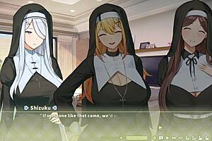 summer clover gets fired from the harem game for her huge boobs, then fucks the giant cock boss