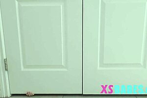 tiny nerdy girl hides from a big cock, muff diving blowjob slut in xs girls