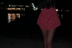 Teen Undresses on Beach, Clothes Ripped