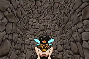 Slooter hentai ep 1 features futanari barbarian heroine banging monster girls