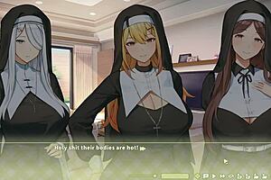 summer clover gets fired from the harem game for her huge boobs, then fucks the giant cock boss