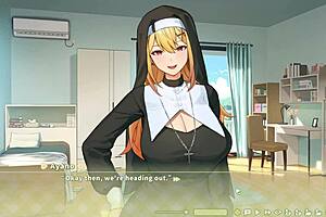 summer clover gets fired from the harem game for her huge boobs, then fucks the giant cock boss